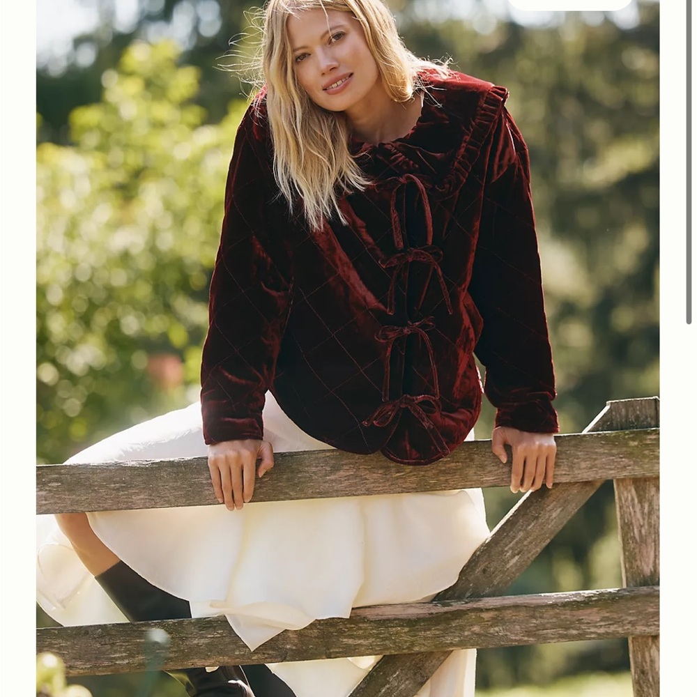 NWT The Hazel Velvet Quilted Jacket by Maeve